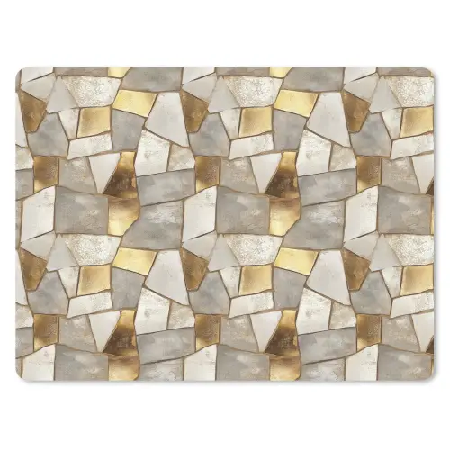 Mozaïek - Marmer - Goud muismat rubber klein 262 -3d