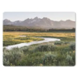 Berglandschap - Rivier - Bos muismat rubber klein -3d