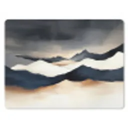 Bergen - Donkerblauw - Landschap muismat rubber klein -3d