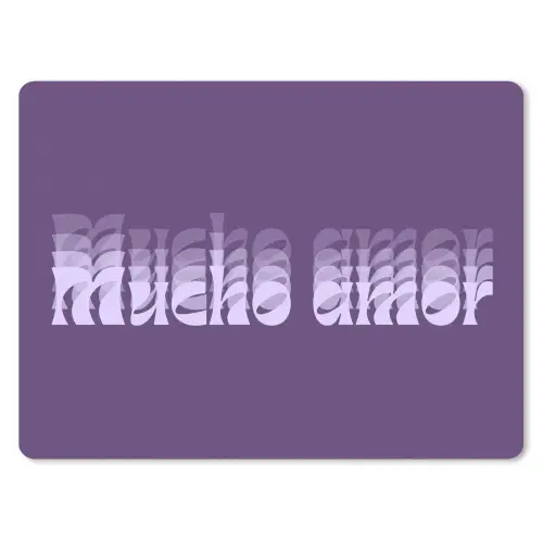 Mucho amor - Paars - Grafisch muismat rubber klein -3d