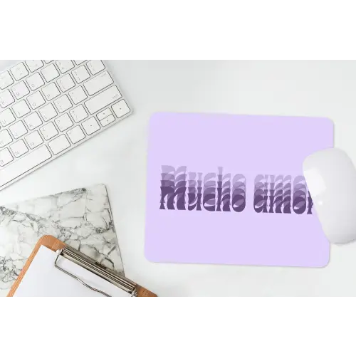 Mucho amor - Paars - Gelaagde letters muismat rubber klein -witbureau