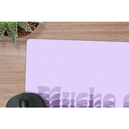 Mucho amor - Paars - Gelaagde letters muismat rubber klein -closeup
