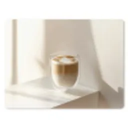 Mok - Latte - Minimalistisch - Schaduw muismat rubber klein -3d