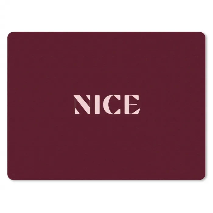 Nice - Bordeaux - Roze muismat rubber klein -3d