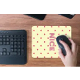 Nice - Stippen - Roze - Geel muismat rubber klein -toetsenbord