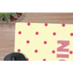 Nice - Stippen - Roze - Geel muismat rubber klein -closeup