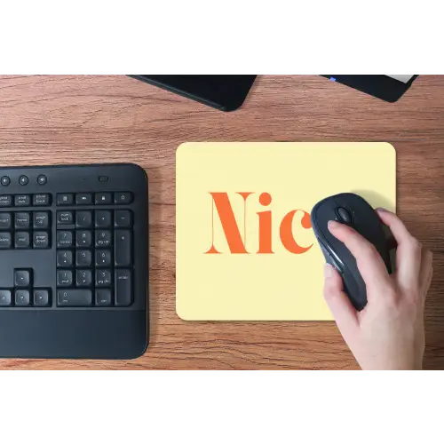 Nice - Oranje - Geel - Minimalistisch muismat rubber klein -toetsenbord