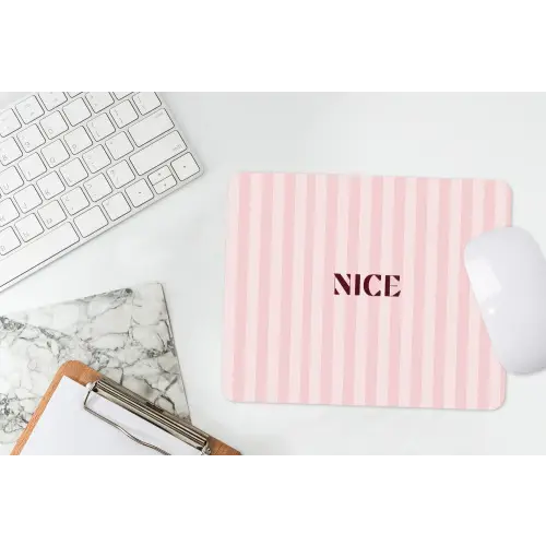 Nice - Strepen - Roze muismat rubber klein -witbureau