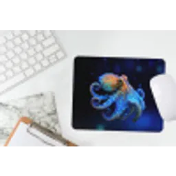 Octopus - Stippen - Blauw - Zee muismat rubber klein -witbureau