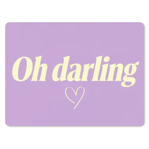 Oh darling - Hart - Paars muismat rubber klein -3d