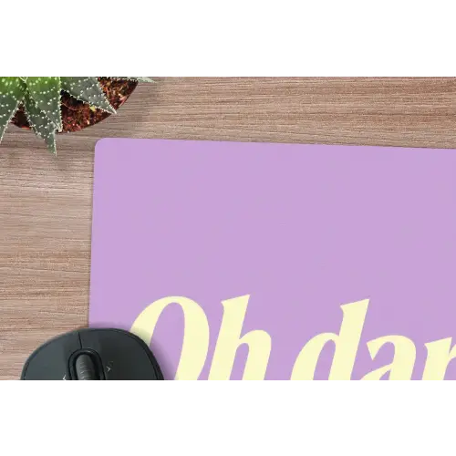 Oh darling - Hart - Paars muismat rubber klein -closeup