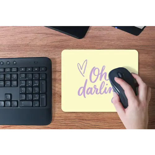 Oh darling - Geel - Hart muismat rubber klein -toetsenbord