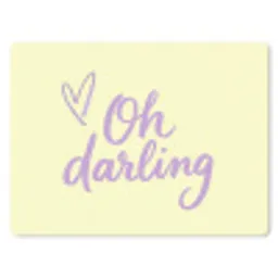 Oh darling - Geel - Hart muismat rubber klein -3d