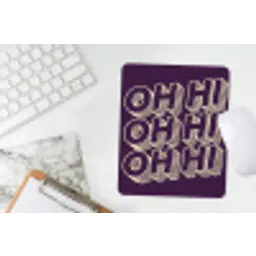 Oh hi - Paars - 3D muismat rubber klein -witbureau