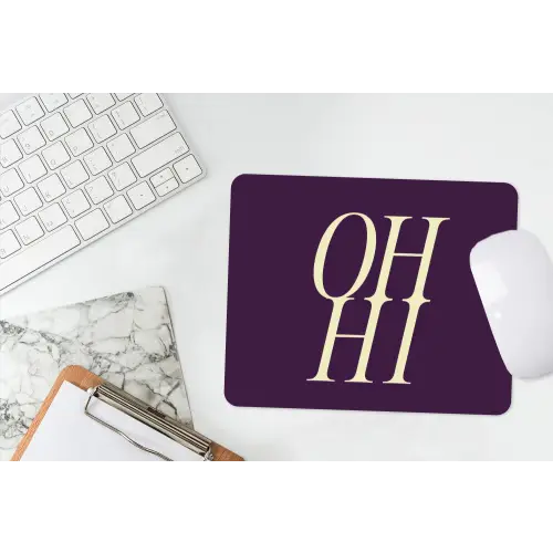 Oh hi - Paars - Minimalistisch muismat rubber klein -witbureau