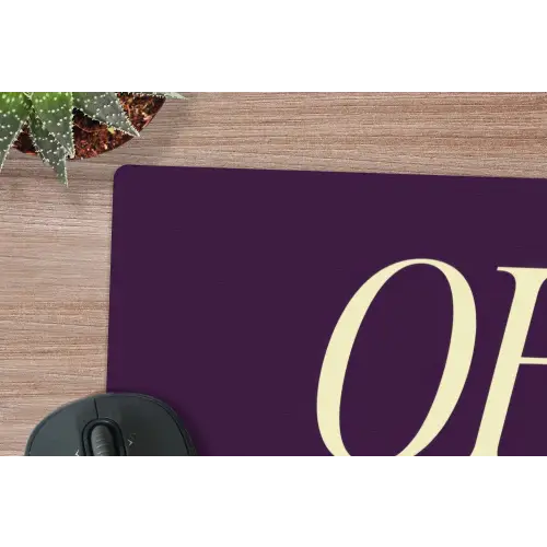 Oh hi - Paars - Minimalistisch muismat rubber klein -closeup