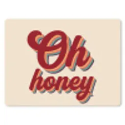 Oh honey - Rood - Schaduw muismat rubber klein -3d
