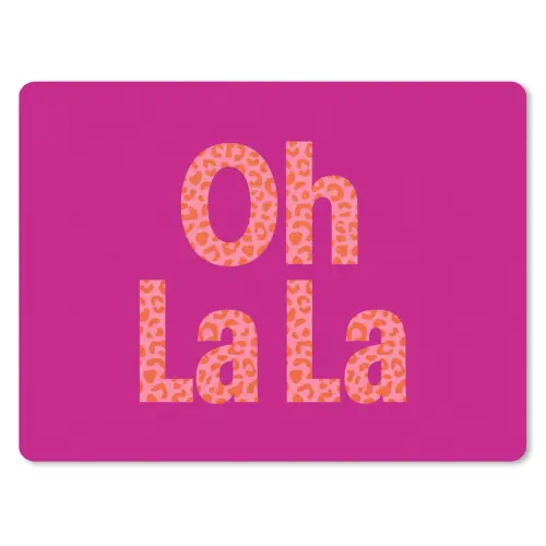 Oh la la - Luipaardprint - Roze muismat rubber klein -3d