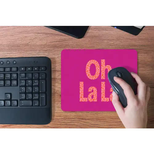 Oh la la - Luipaardprint - Roze muismat rubber klein -toetsenbord