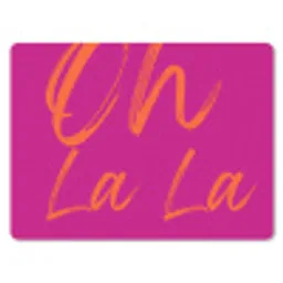 Oh la la - Oranje - Roze muismat rubber klein -3d
