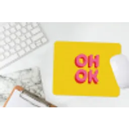 Oh ok - 3D - Geel - Roze muismat rubber klein -witbureau