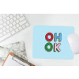 Oh ok - Blauw - Kleurrijk muismat rubber klein -witbureau