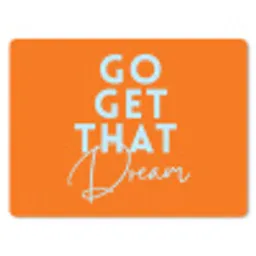 Oranje - Blauw - Go get that dream muismat rubber klein -3d