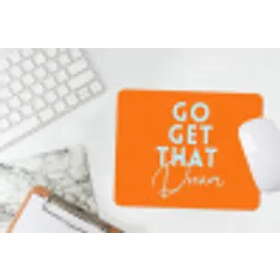 Oranje - Blauw - Go get that dream muismat rubber klein -witbureau