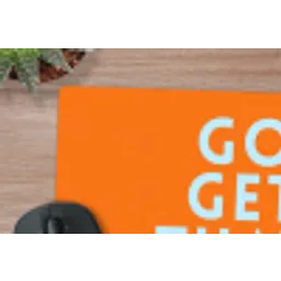 Oranje - Blauw - Go get that dream muismat rubber klein -closeup