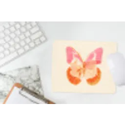 Oranje - Vlinder - Minimalistisch muismat rubber klein -witbureau