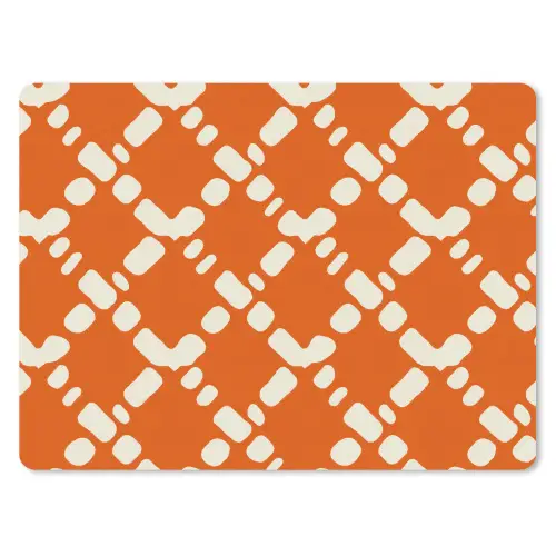 Oranje - Ruitpatroon - Wit muismat rubber klein 262 -3d