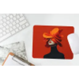Oranje - Hoed - Vrouw muismat rubber klein -witbureau