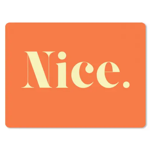 Oranje - Gebroken wit - Nice muismat rubber klein -3d
