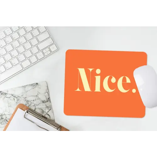 Oranje - Gebroken wit - Nice muismat rubber klein -witbureau