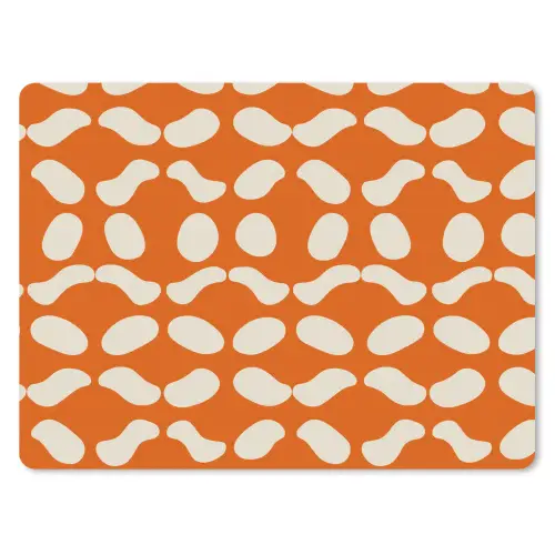 Oranje - Organische vormen - Wit muismat rubber klein 262 -3d