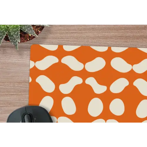Oranje - Organische vormen - Wit muismat rubber klein 262 -closeup