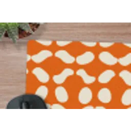 Oranje - Organische vormen - Wit muismat rubber klein 262 -closeup
