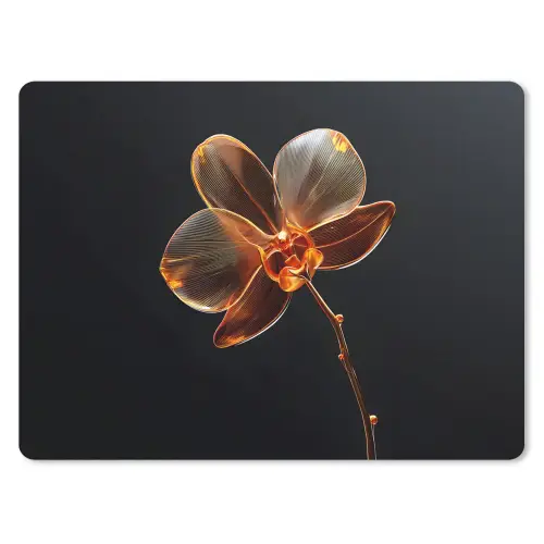 Orchidee - Doorzichtig - Bloem muismat rubber klein -3d