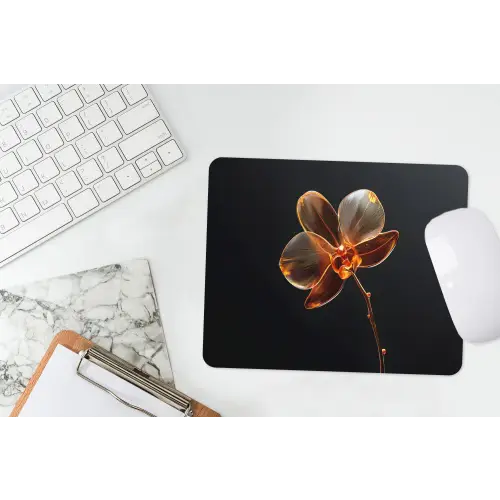 Orchidee - Doorzichtig - Bloem muismat rubber klein -witbureau