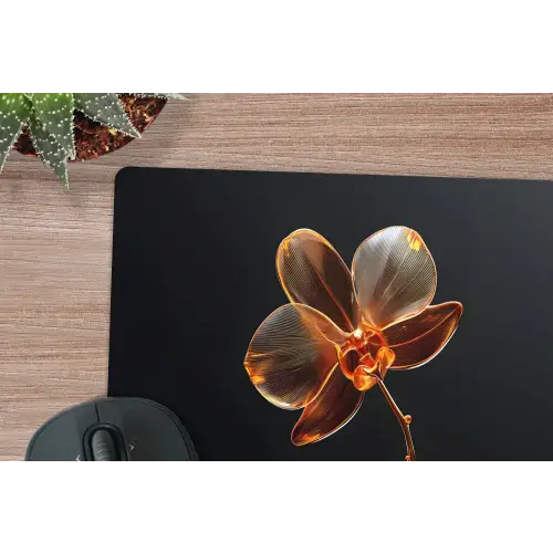 Orchidee - Doorzichtig - Bloem muismat rubber klein -closeup