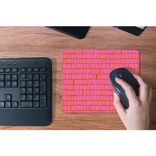 Organisch - Raster - Roze muismat rubber klein 262 -toetsenbord
