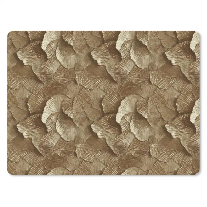Organisch - Patroon - Bladeren - Goud muismat rubber klein 262 -3d