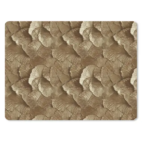 Organisch - Patroon - Bladeren - Goud muismat rubber klein 262 -3d