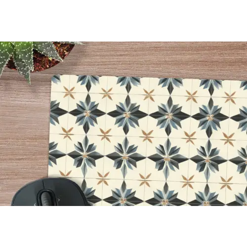 Sierlijk - Ornament - Blauw muismat rubber klein 262 -closeup