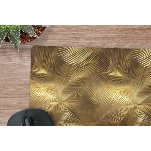 Palm - Waaier - Goud muismat rubber klein 262 -closeup
