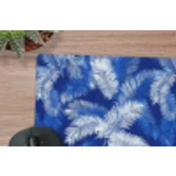 Palmblad - Patroon - Blauw muismat rubber klein 262 -closeup