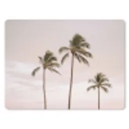 Palmbomen - Zonsondergang - Roze muismat rubber klein -3d
