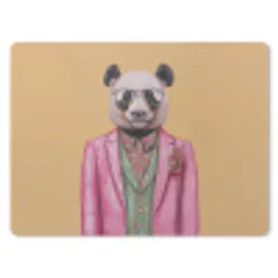 Panda - Pak - Zonnebril - Blauw muismat rubber klein -3d
