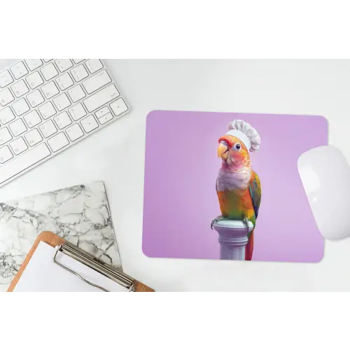 Papegaai - Koksmuts - Pilaar - Vogel muismat rubber klein -witbureau