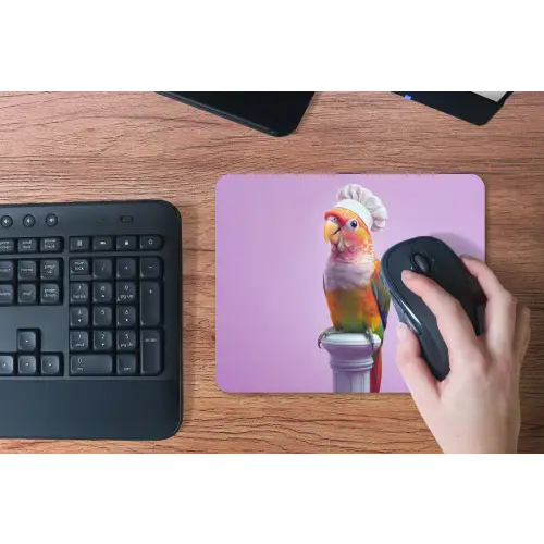 Papegaai - Koksmuts - Pilaar - Vogel muismat rubber klein -toetsenbord